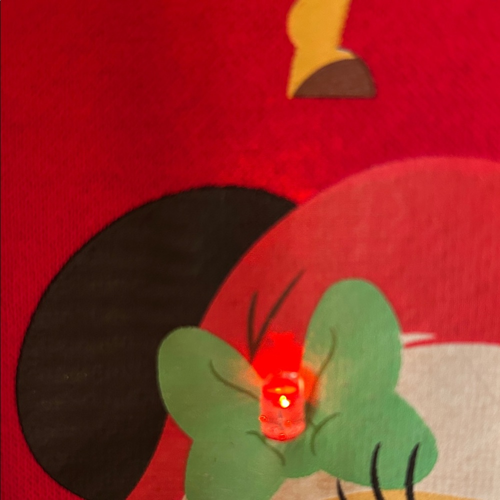 Disney Red Sweatshirt with blinking lights on 6 Characters - Picture 3 of 14